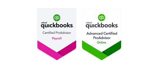 Intuit QuickBooks Certified ProAdvisor Payroll and Advanced Certified ProAdvisor Online badges